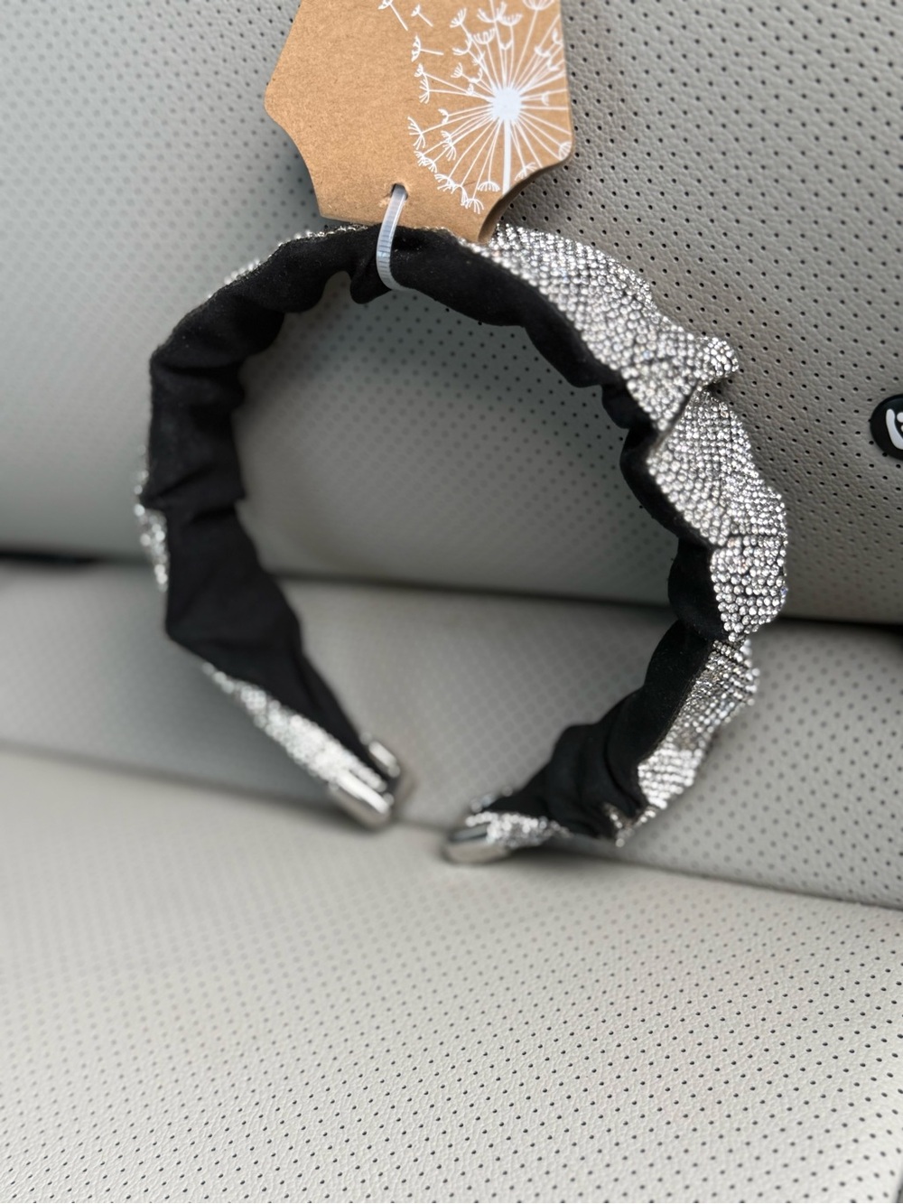 Rhinestone Embellished Black Headband🤍🩶🖤